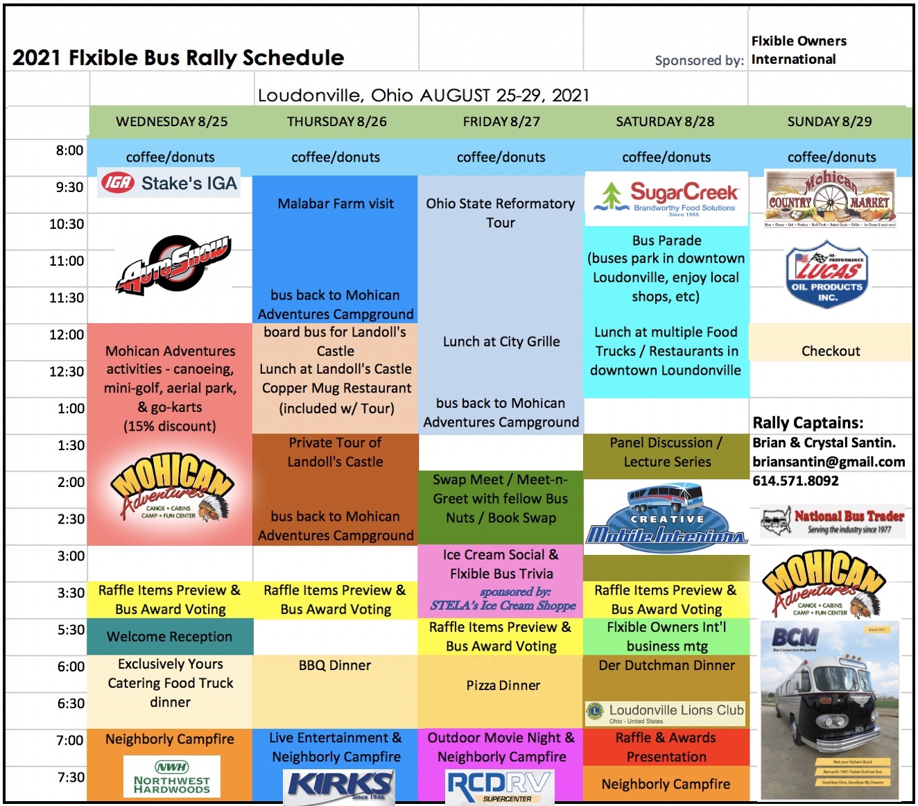 Bus Rally Calendar 2021 Rally – Flxible Owners International