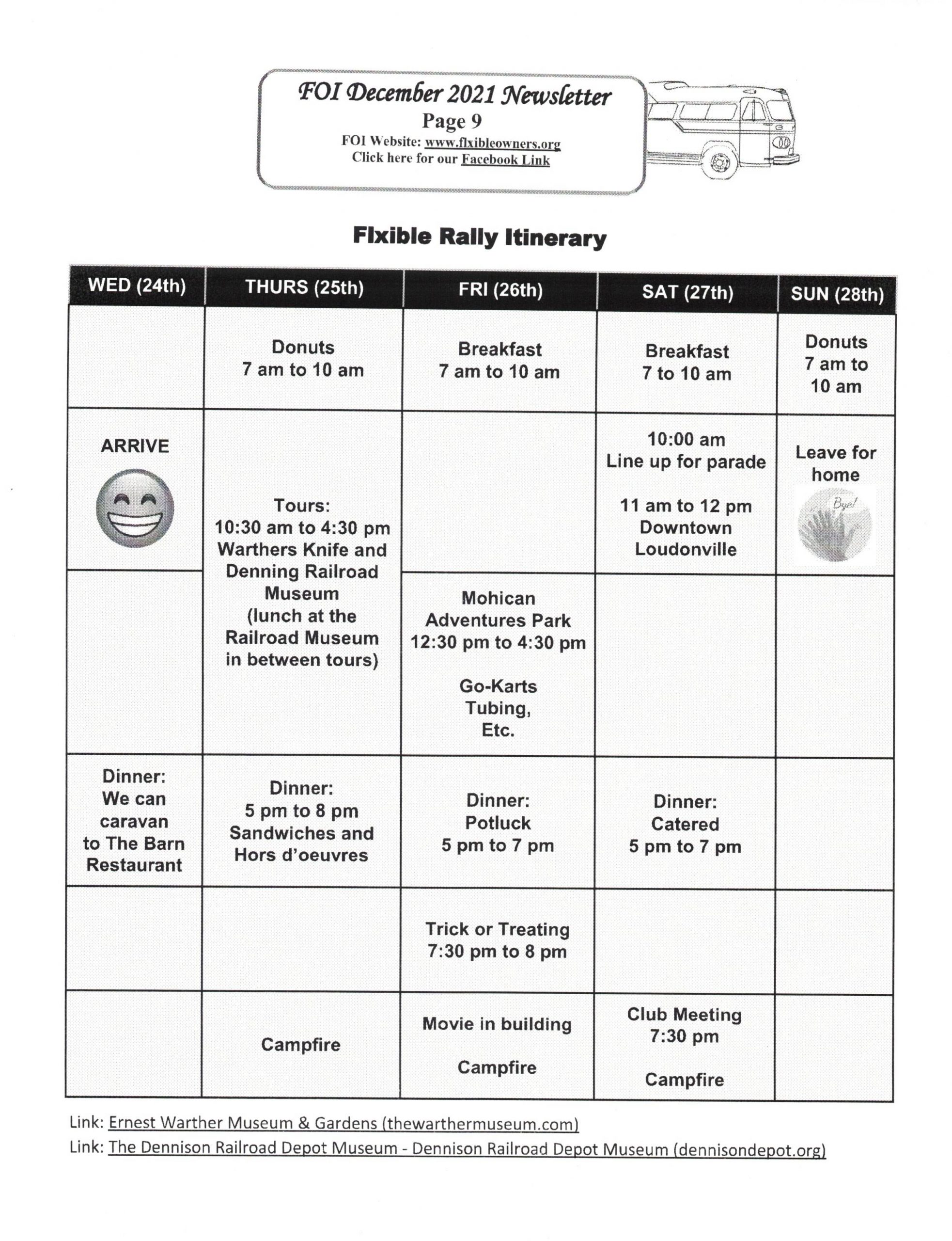 Bus Rally Calendar 2022 Rally